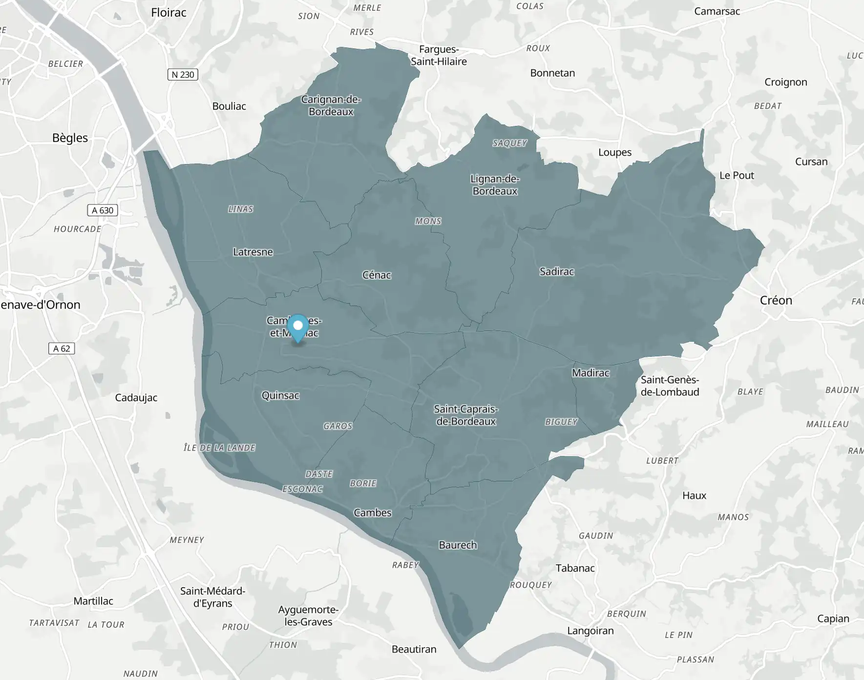 Carte de la zone d'intervention